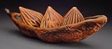 Long Pod with Three Seeds Sculpture by Andy Rogers Ceramics
