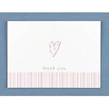 Pink Heart Thank You Cards