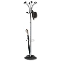 Alba Chromy Hat and Coat Stand Tubular Steel with Umbrella Holder 4 Hooks 6 Pegs H1770mm Ref PMCLAS