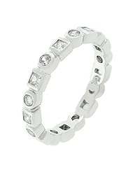 Silver Tone Eternity Mix Band Ring