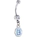 Ncaa Uconn Huskies Double Crystalline Gem Belly Ring - University Of Connecticut