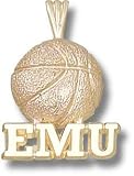 Eastern Michigan Eagles EMU Basketball Pendant - 14KT Gold Jewelry