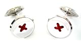 Tumi Red Threaded Button Cufflinks