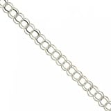 New White Gold 14K Charm Bracelet Double Link
