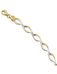 14k rhodium plated yellow gold Leslies with Diamond cut Bracelet