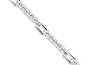 Classic Split Style Round Cut White CZ Gemstone Bracelet in Sterling Silver