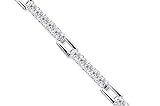 Classic Split Style Round Cut White CZ Gemstone Bracelet in Sterling Silver