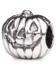 Novobeads Jack O Lantern Sterling Silver Charm Bead - Made in USA w imported materials - Fits all major bead bracelets