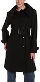 London Fog Women's Asymmetric Neck Wool Trench Coat