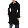 Kenneth Cole Reaction Women’s Cotton Double Breasted Belted Trench Coat With Funnel Neck
