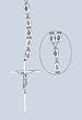 Wall Rosary - 7-1/2"H Crucifix - 101" Overall Length - 84" Length - IMPORTED FROM ITALY