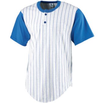 Striped Two-Button Baseball Jersey by Augusta Sportswear (in 5 colors, Style# 660)