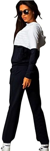 Worronland Womens 2 Piece Sport Suits Contrast Color Sweatsuits Hoodie Tracksuit