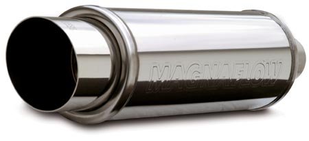 MagnaFlow 14859 Polished Stainless Steel Round Muffler with Tip