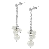 Sterling Silver Freshwater Pearl Cluster Earrings