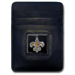 New Orleans Saints Leather Money Clip Card Holder