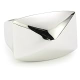 ELLE Jewelry Pointed Rectangle Sterling Silver Ring, Size 8