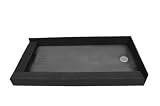 Tile Redi 3054RDL-PVC Black 3054 54 x 30 Shower Pan with Double-Curb (Front and Right Sides) and R