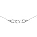 Sterling Silver Open Bar LOVE 9in-10in Adjustable Anklet