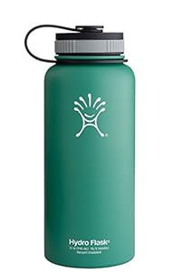 Hydro Flask Insulated Wide Mouth Stainless Steel Water Bottle, Green Zen, 32-Ounce