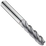 Precision Twist EB6304V Solid Carbide End Mill, TiAlN Coated, 4 Flute, Ball End, 1-1/2 Cutting Length, 1/4 Cutting Diameter