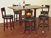 Cappuccino Counter Height Drop Leaf Table with 4 24" H Cappuccino Swivel Barstool w/ Back and 2 24" H Cappuccino Swivel Barstool w/o Back