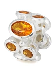 Genuine Ohm Beads (TM) Product. 925 Sterling Silver November Shimmering Birthstones European Bead Charm. 100% Satisfaction Guaranteed.
