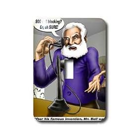 Londons Times Funny Society Cartoons - Alexander Bell s First Major Decision - Light Switch Covers - single toggle switch