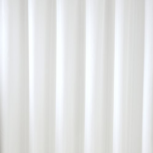 Plain Textile Shower Curtain with White Rings