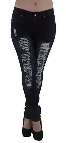 Style M486P - Plus Size Mid Waist Colombian Design Butt lift Ripped Skinny Jeans