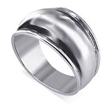 Sterling Silver Ladies High Polished Finish Domed Signet Style Band Ring Size 5, 6, 7, 8, 9, 10