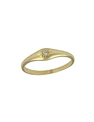 Child Jewelry - 10K Yellow Gold Diamond Ring For Girls (Size 4)