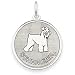 schnauzer23 - 14k White Gold Polished Engraveable Schnauzer Disc Charm