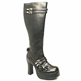 T.u.k Platform Skull Bow Knee Boot - 3 Uk - Black - Man Made