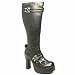 T.u.k Platform Skull Bow Knee Boot - 3 Uk - Black - Man Made