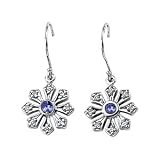 14K White Gold Tanzanite and Diamond Earrings