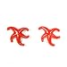 Kenneth Jay Lane Dark Coral Colored Enamel Starfish Clip On Earring