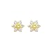 14K Yellow Gold November CZ Birthstone Flower Stud title=