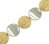 Lds 7.25 Polished and Textured Circle Link Bracelet