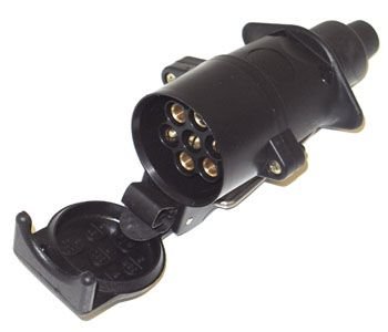 Extension Socket Black Plastic 7 Pin N Type 12V Caravan / Trailer Lighting Electics.
