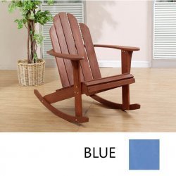Adirondack Rocking Chair-Blue-20152BLU-01-KD (Blue) (38.75H x 31W x 19.25D) by 