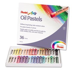 Pentel Arts Oil Pastels, 36 Color Set (PHN-36)