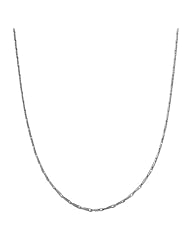14 Karat White Gold 1-mm Pinsetta Chain (20 Inch)