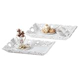 Carved Leaf Tray Set