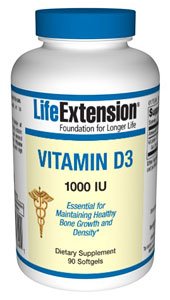 Life Extension Vitamin D3 1000 Iu Softgels, 90 Count