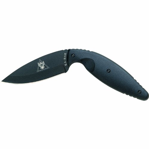 Ka-Bar TDI Law Enforcement Knife with Straight Edge, Black, Large Ka-Bar TDI Law Enforcement Knife with Straight Edge, Black, Large