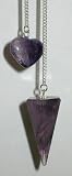 Pendulums - Amethyst Gemstone 6 Faceted Pendulum with a Heart.