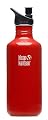 Klean Kanteen Stainless Steel 40 Ounce Water Bottle with 2.0 Sports Cap, Indicator Red