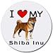 I Love My Shiba Inu Round Mouse Pad