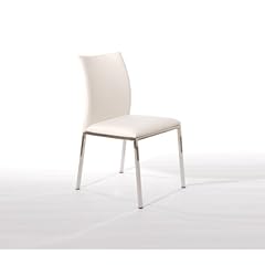 Lederstuhl 54,5x44x86,5 cm mit 4-Fu� Edelstahlgestell (wei�)